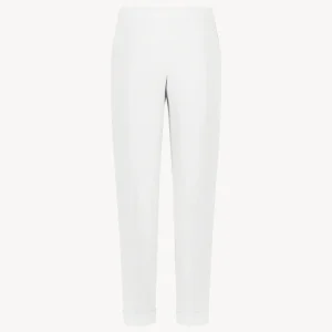 Pantalon à plis en lin blanc