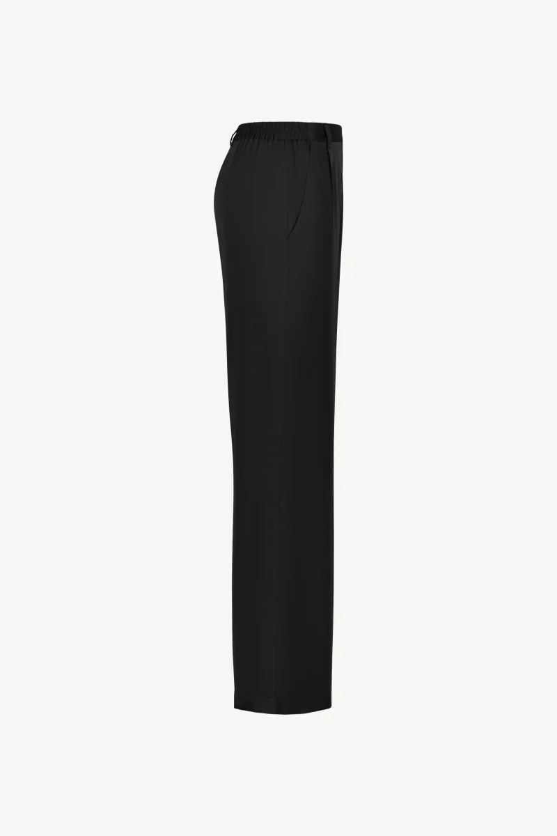 Pantalon droit en soie noir – Image 3