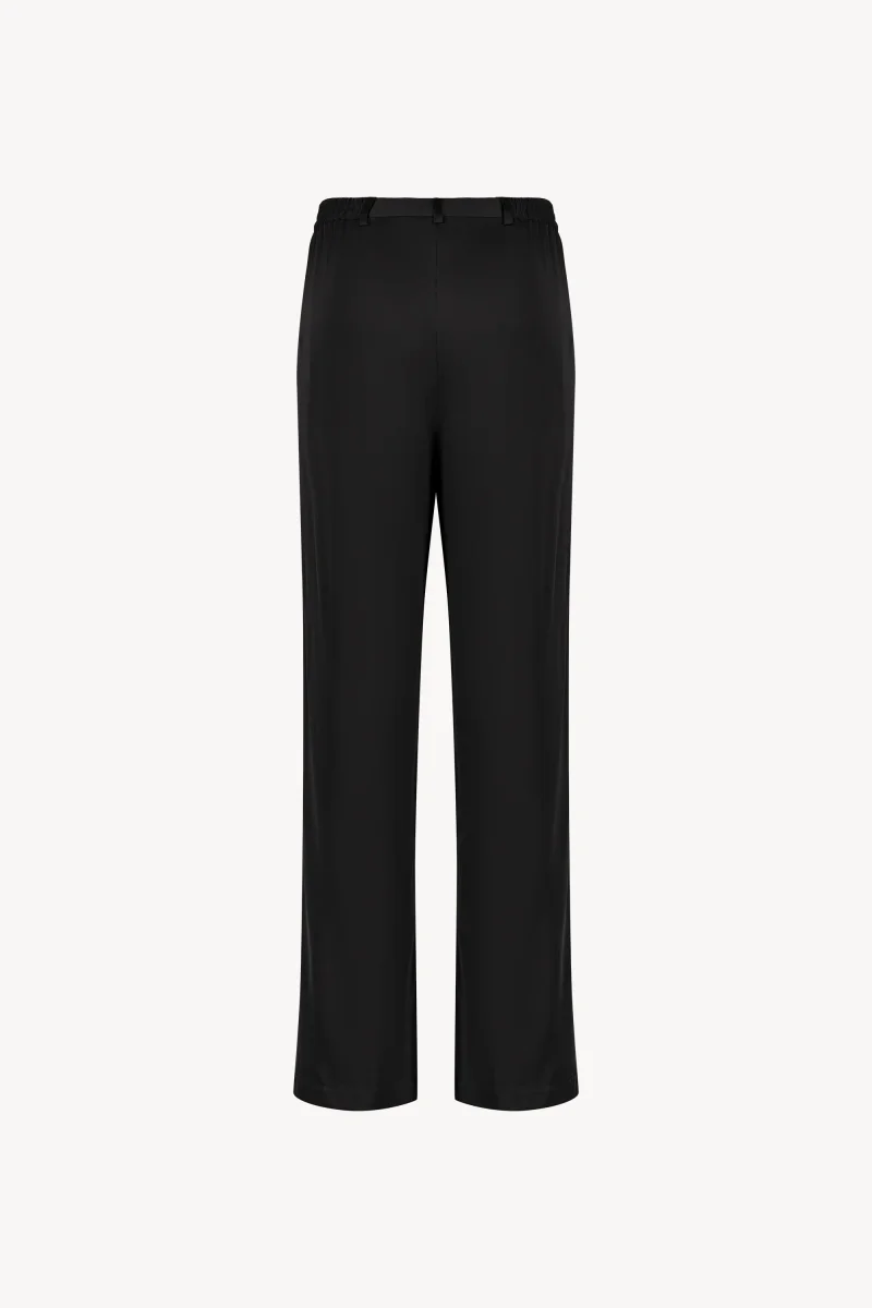 Pantalon droit en soie noir – Image 4