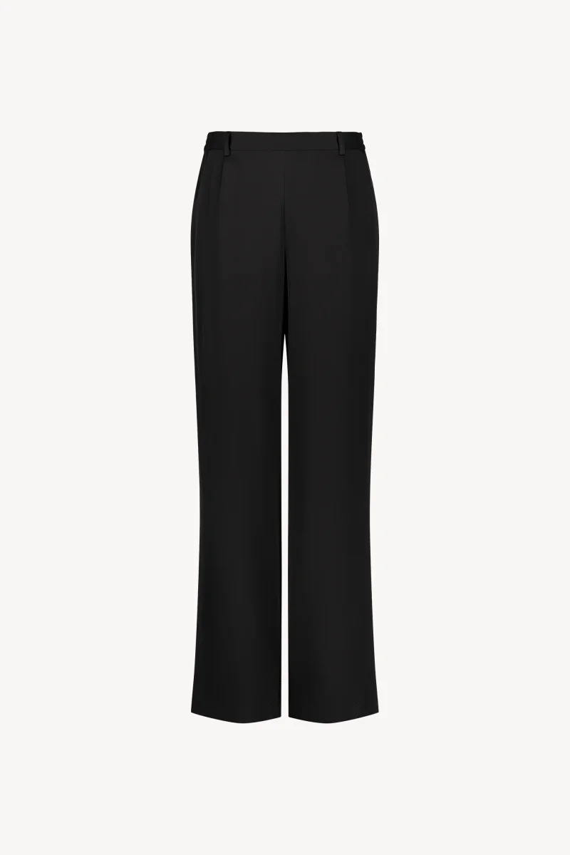 Pantalon droit en soie noir – Image 2