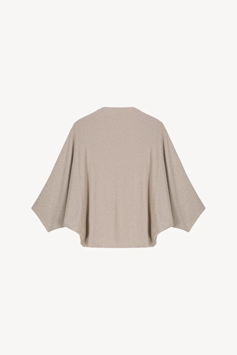 Veste poncho courte manches chauves-souris or mat – Image 3