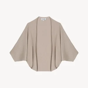 Veste poncho courte manches chauves-souris or mat