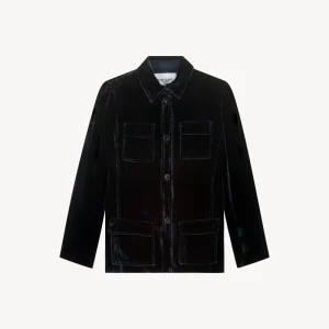 Veste chemise en velours marine