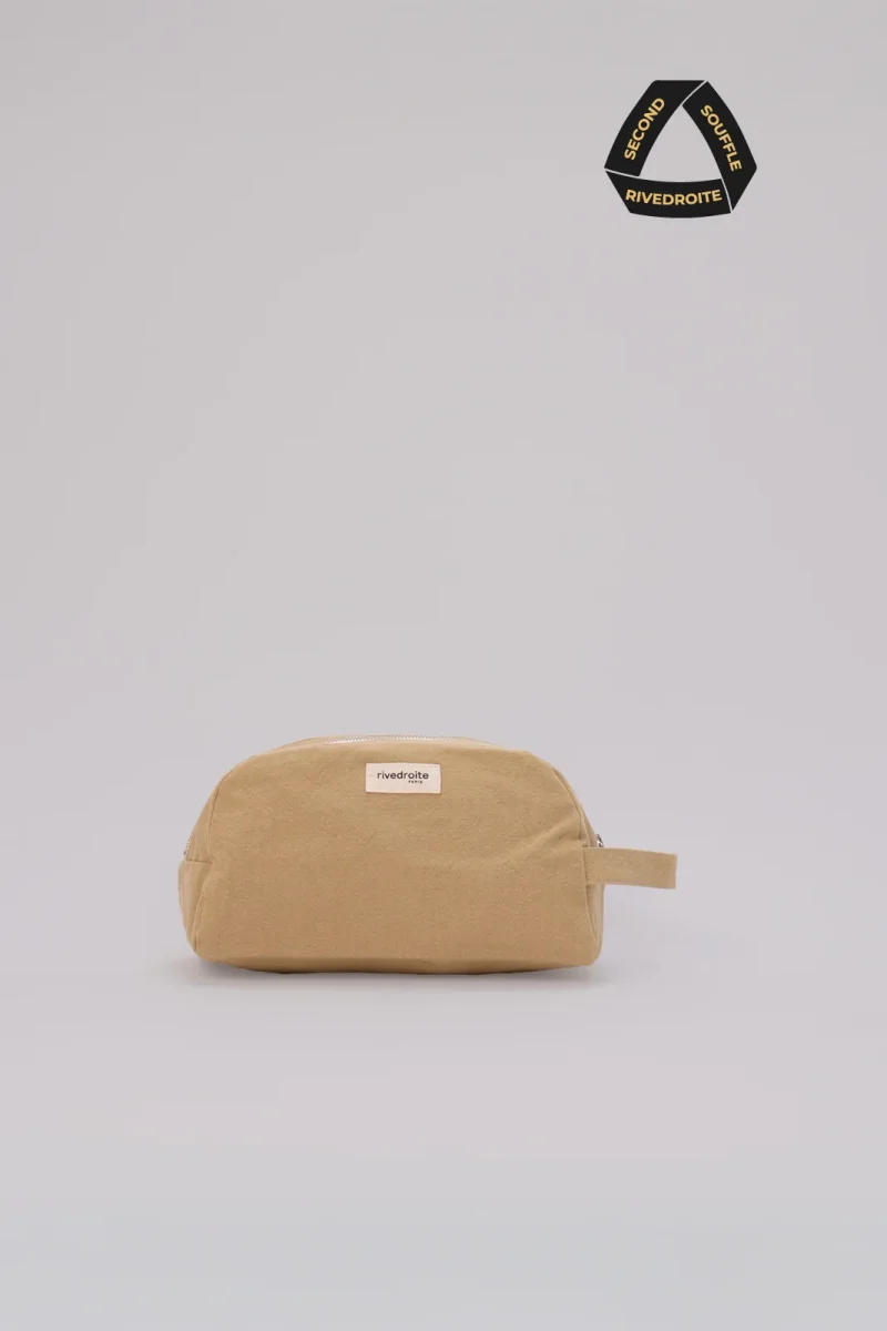 SECOND SOUFFLE │ Hermel la trousse de toilette - Coton recyclé Beige dust in the wind – Image 2