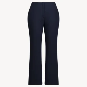 Pantalon droit en toile marine