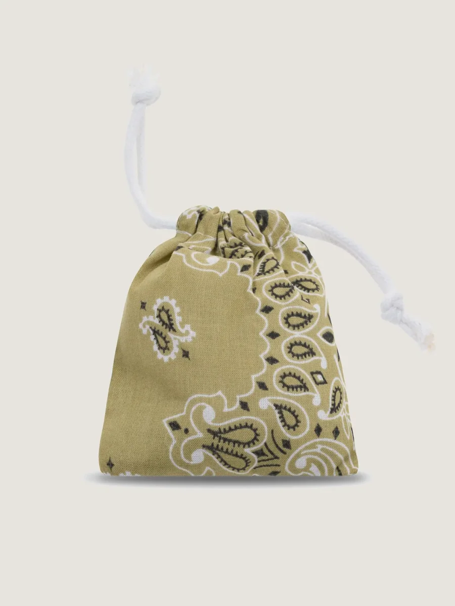 Sachet de Lavande Brodé à la main - COEUR - Vert Week-end / Beige – Image 3