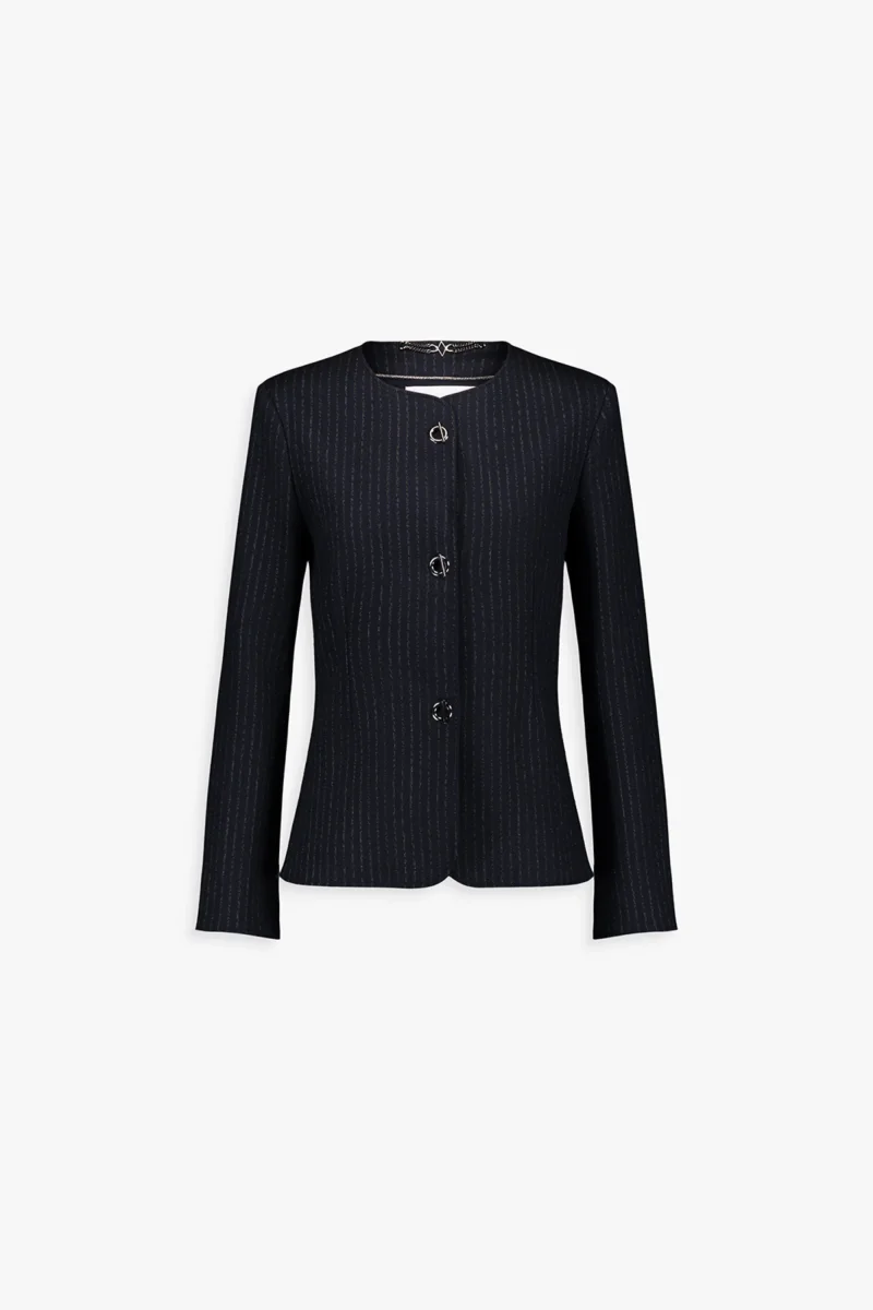 Veste cintrée à rayures marines – Image 2