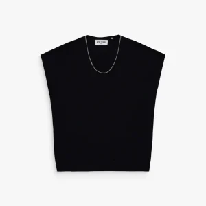 Débardeur marine à sequins