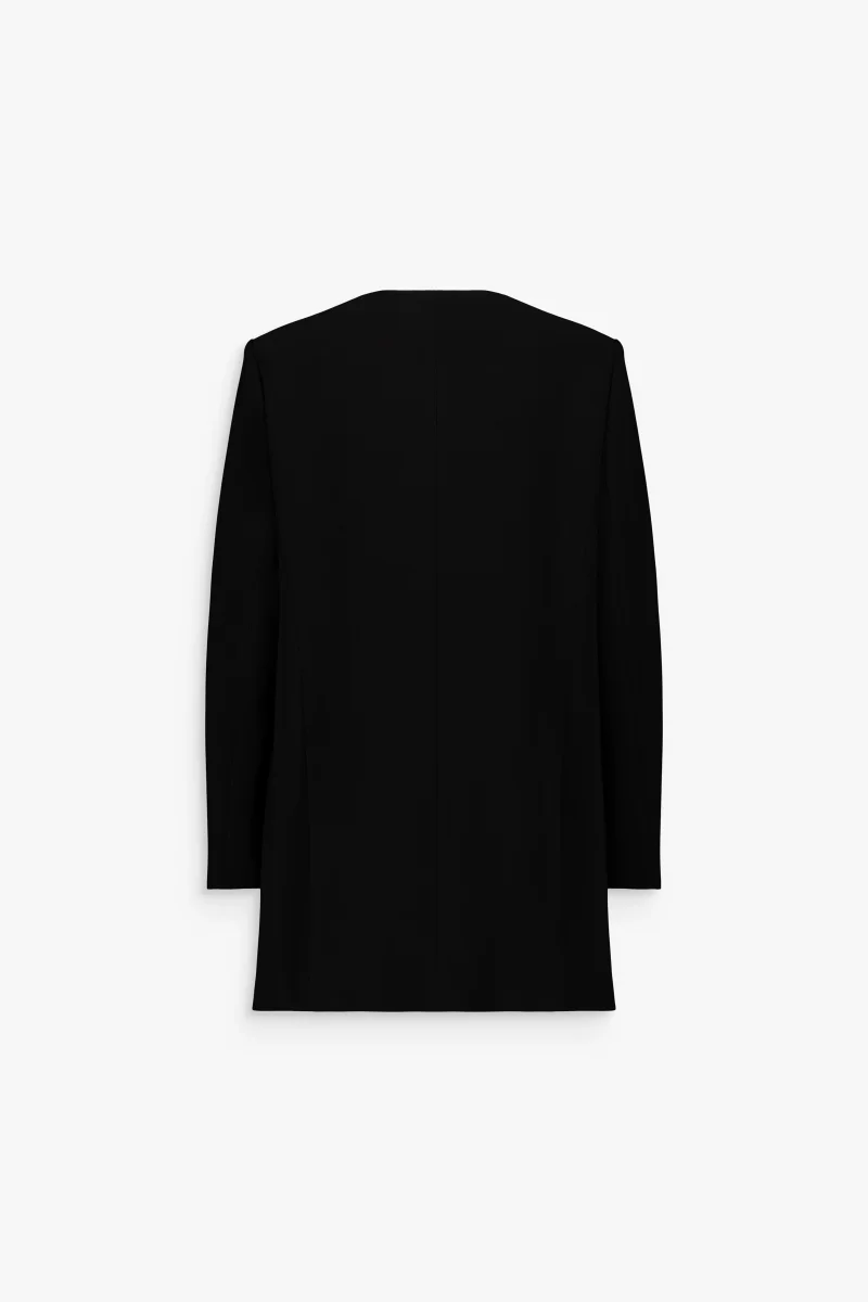 Veste longue noire à boutons bijoux – Image 7