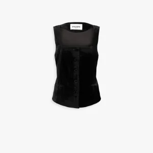 Gilet ajustée noir en velours