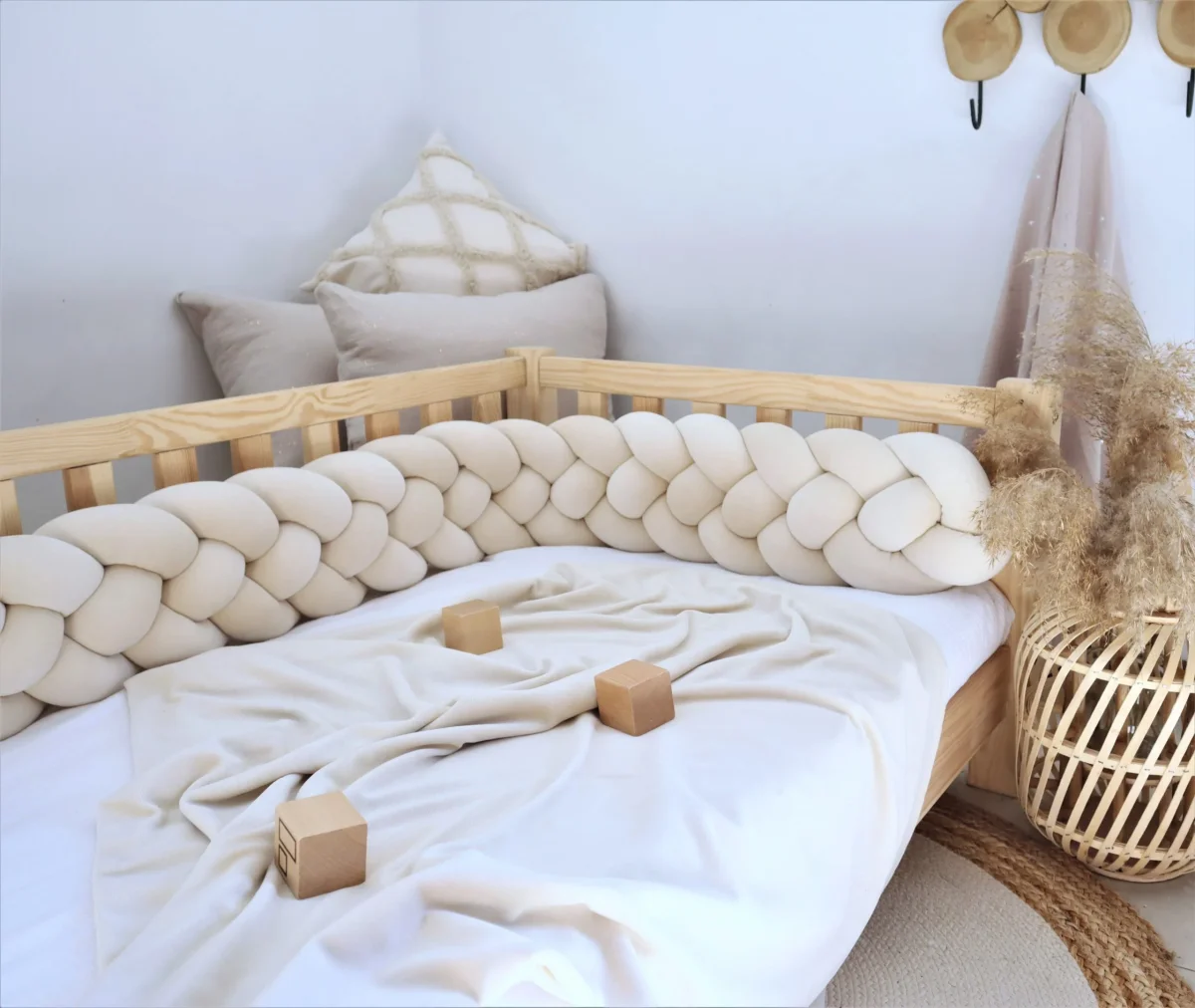 Tresse de lit 4 brins Beige clair 300cm – Image 2