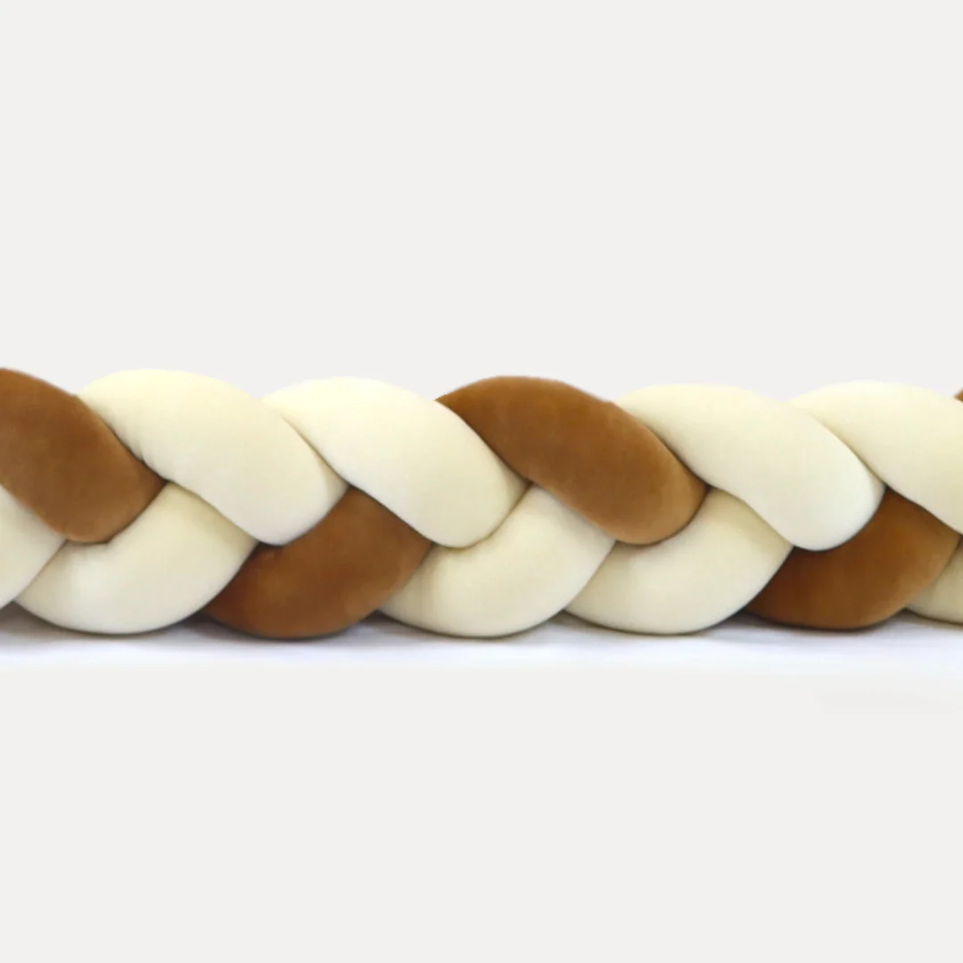 Tresse de lit 3 brins Ecru & camel – Image 2