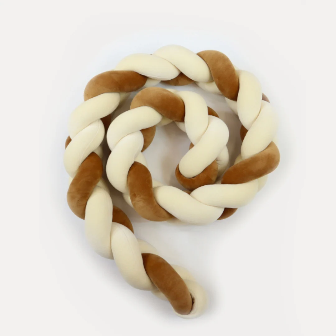 Tresse de lit 3 brins Ecru & camel – Image 3