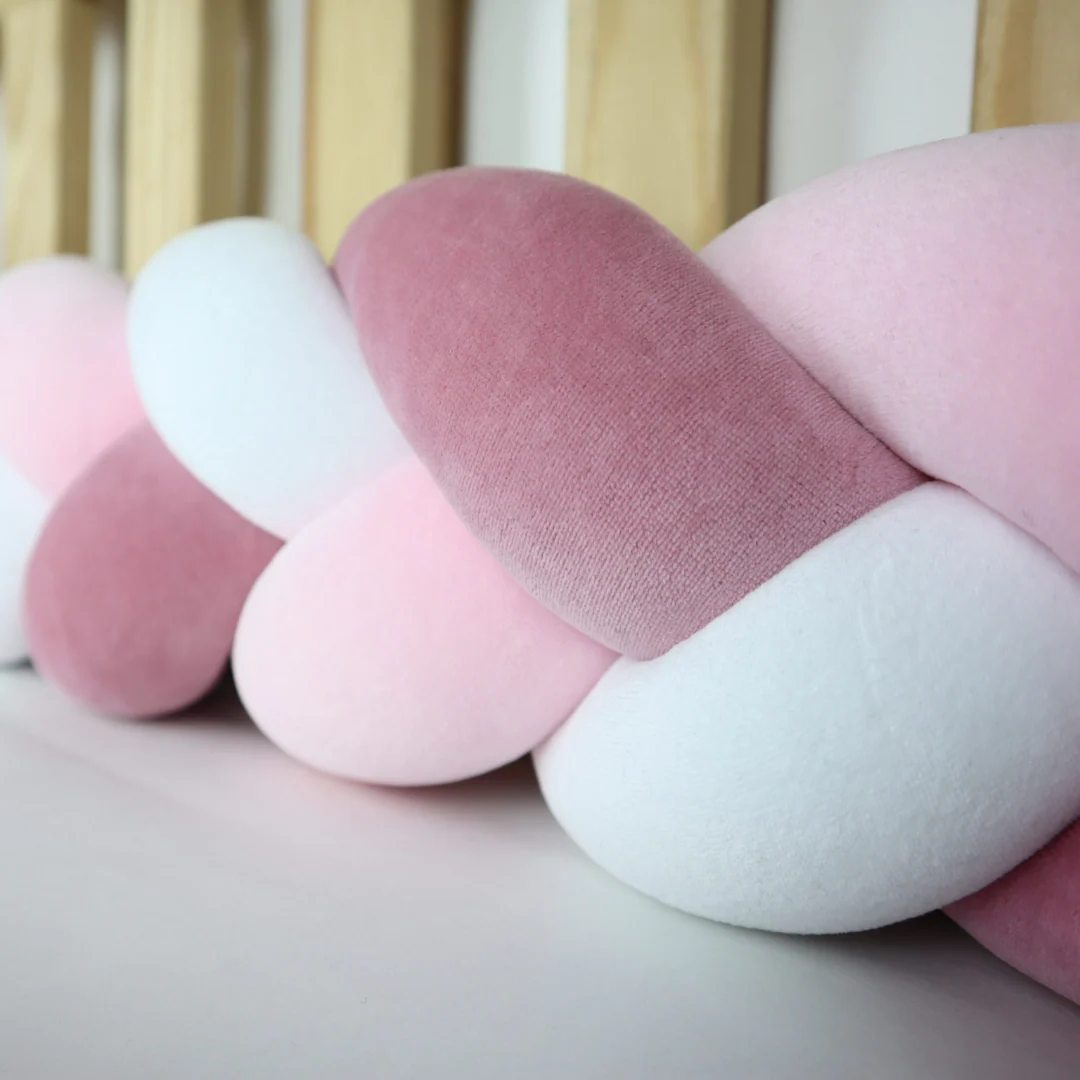 Tresse de lit rose & blanc 340cm – Image 4