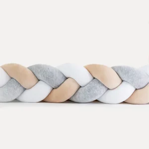 Tresse de lit beige blanc & gris 340cm