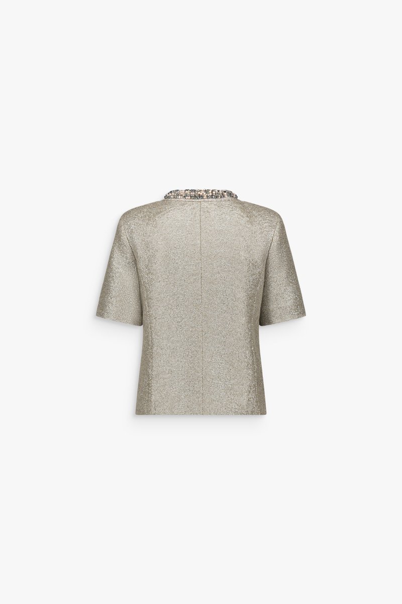 Veste droite en jersey lamé – Image 6