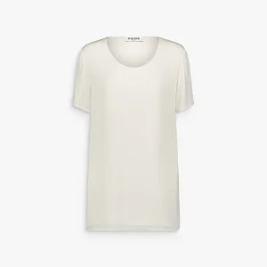 Blouse fluide jaune clair à encolure ronde