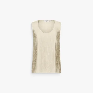 Top ample jaune clair texturée