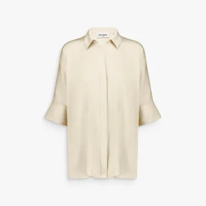 Tunique oversize jaune clair en soie