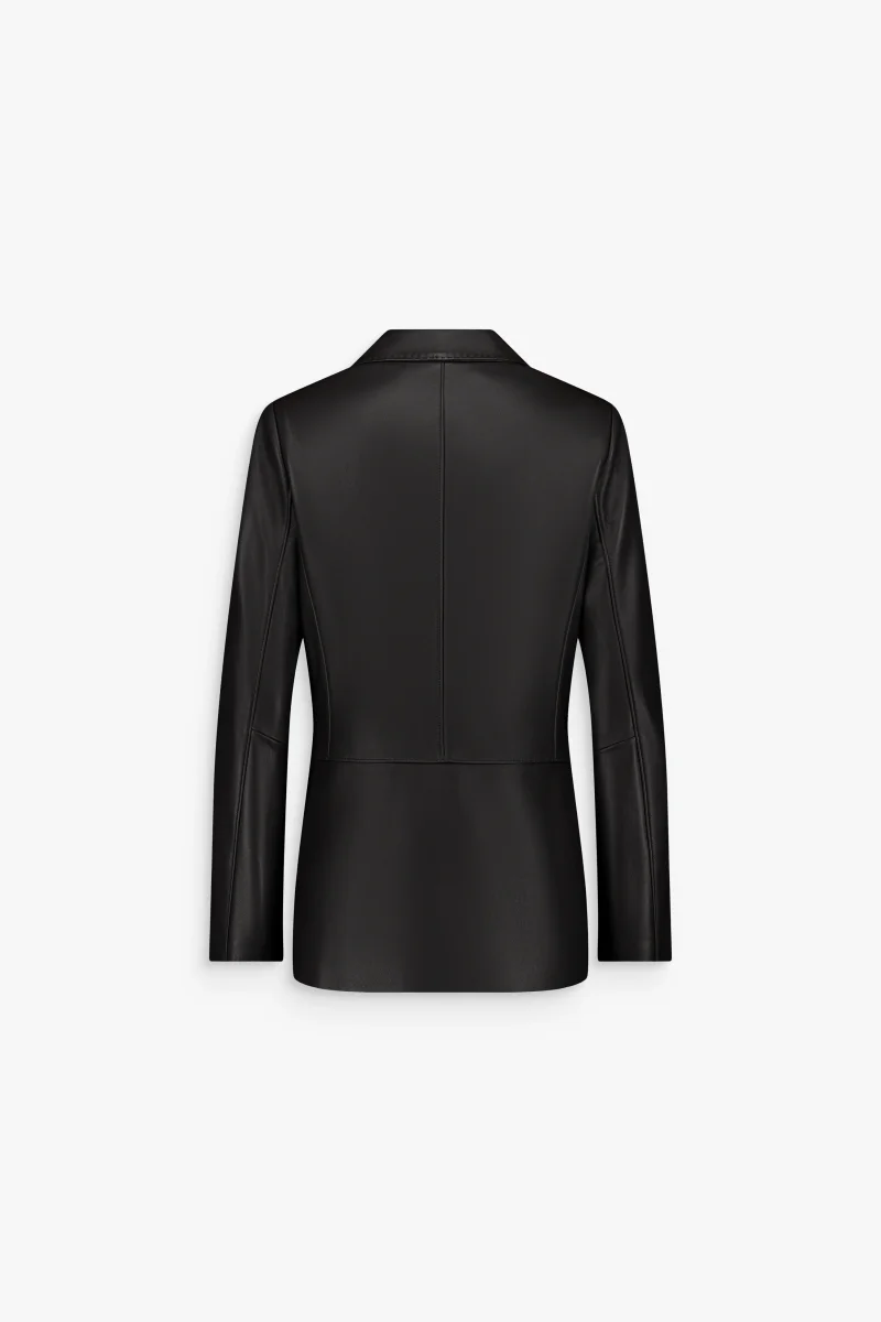 Veste droite en cuir noir – Image 8