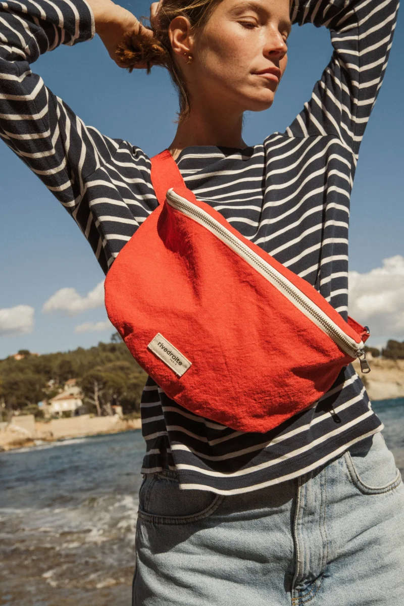 SECOND SOUFFLE │ Custine XL le sac banane - Coton recyclé Red born to be alive – Image 3