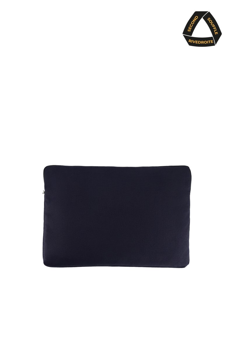 SECOND SOUFFLE|Vivienne la housse d'ordinateur 15'' - Coton recyclé Bleu Marine – Image 3