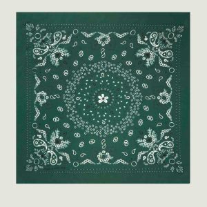 Bandana Classique en Soie - VERT BOUTEILLE - Grand Modèle