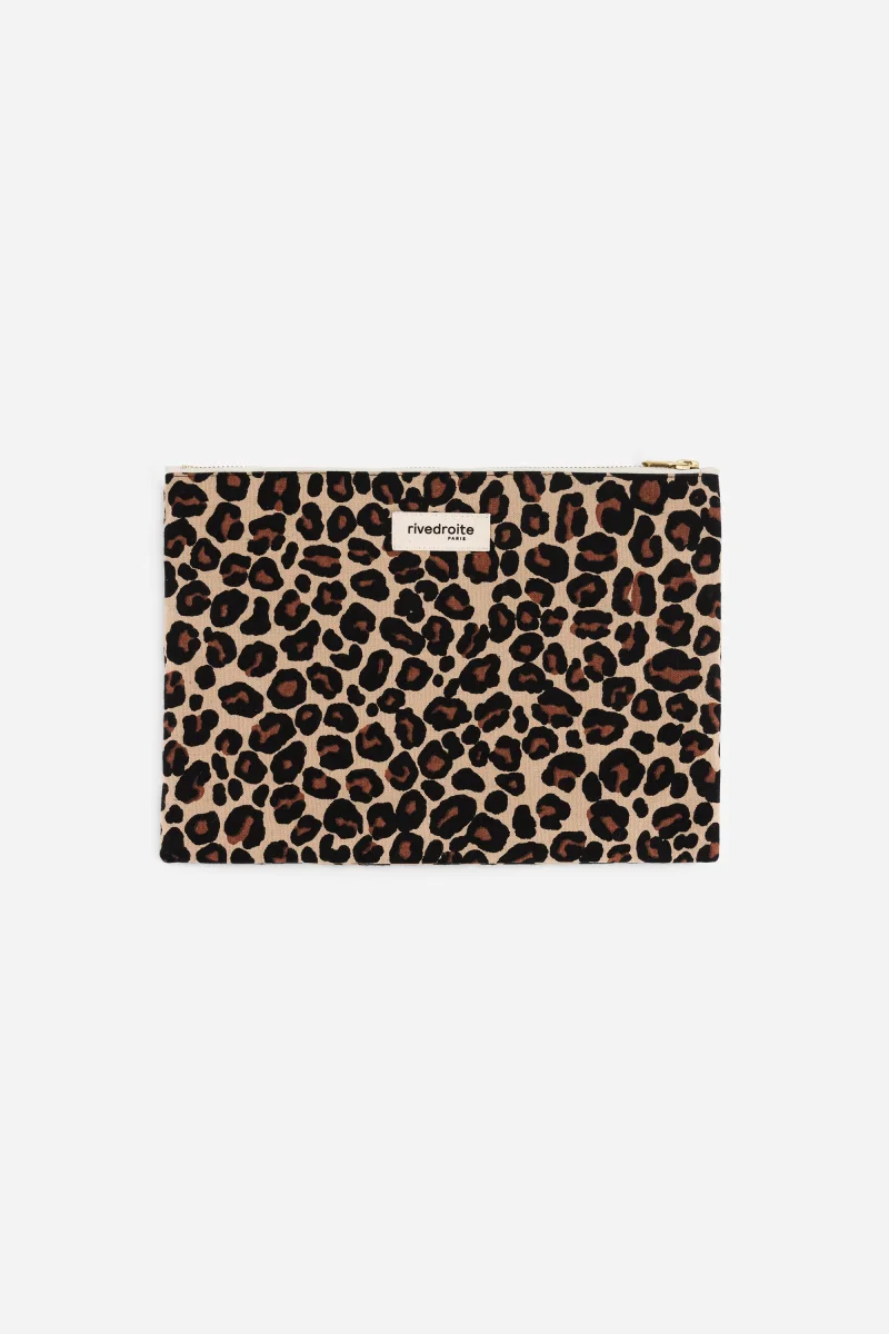 Barbette Medium la pochette - Coton recyclé Léopard Beige – Image 5