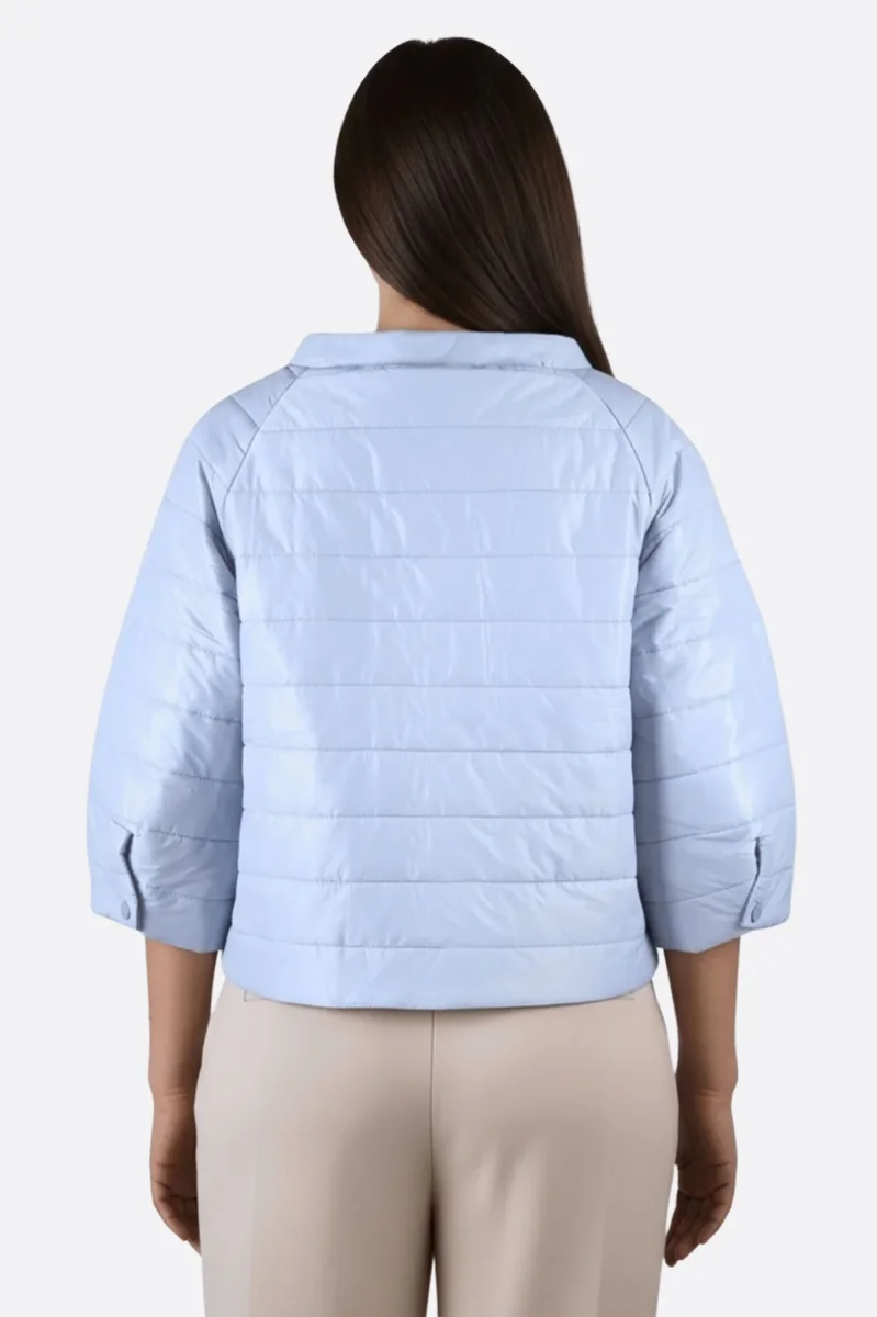 Doudoune légère bleue ciel à manches 3/4 – Image 4