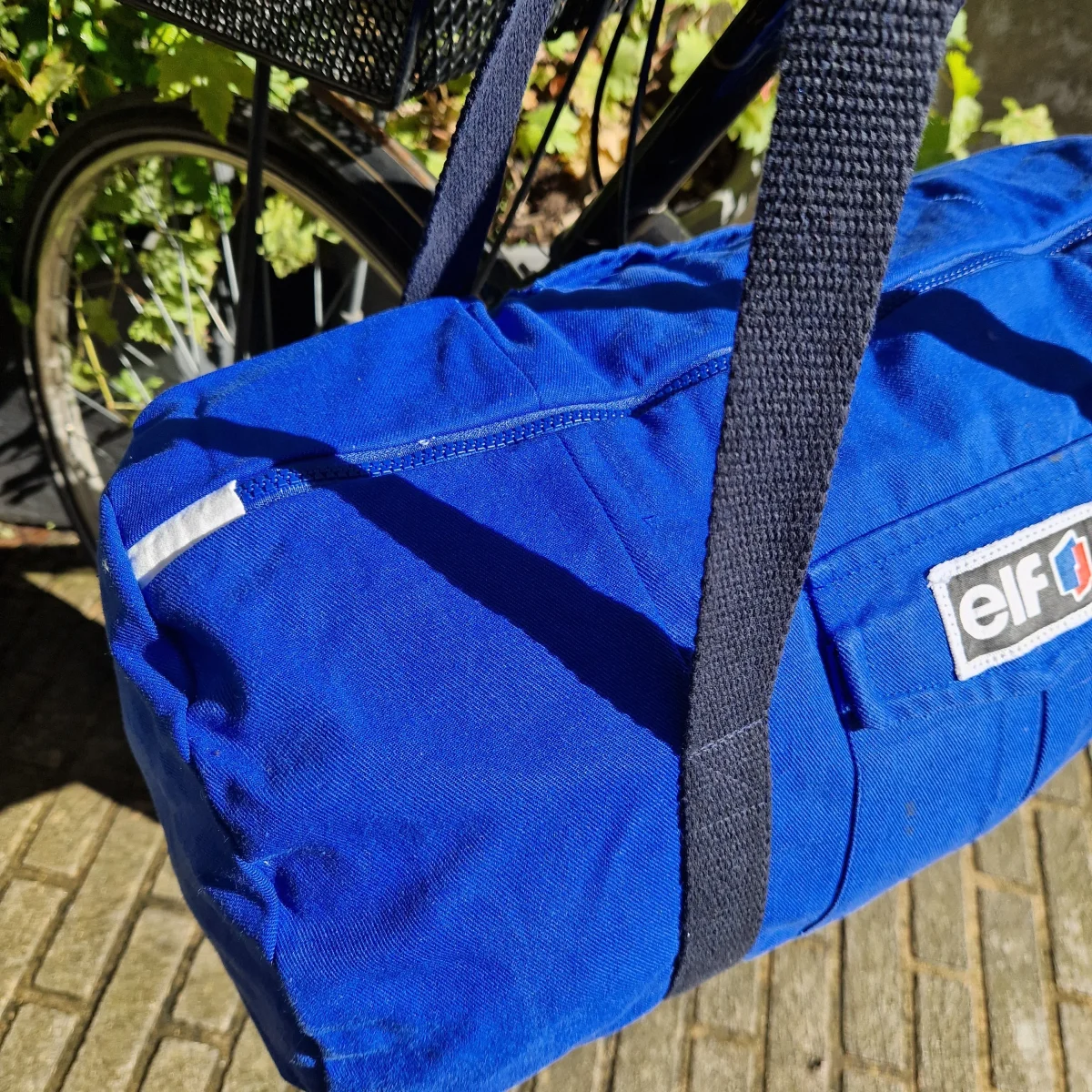 Grand Sac Bowling Bleu & Noir, doublure unie, ELF – Image 3