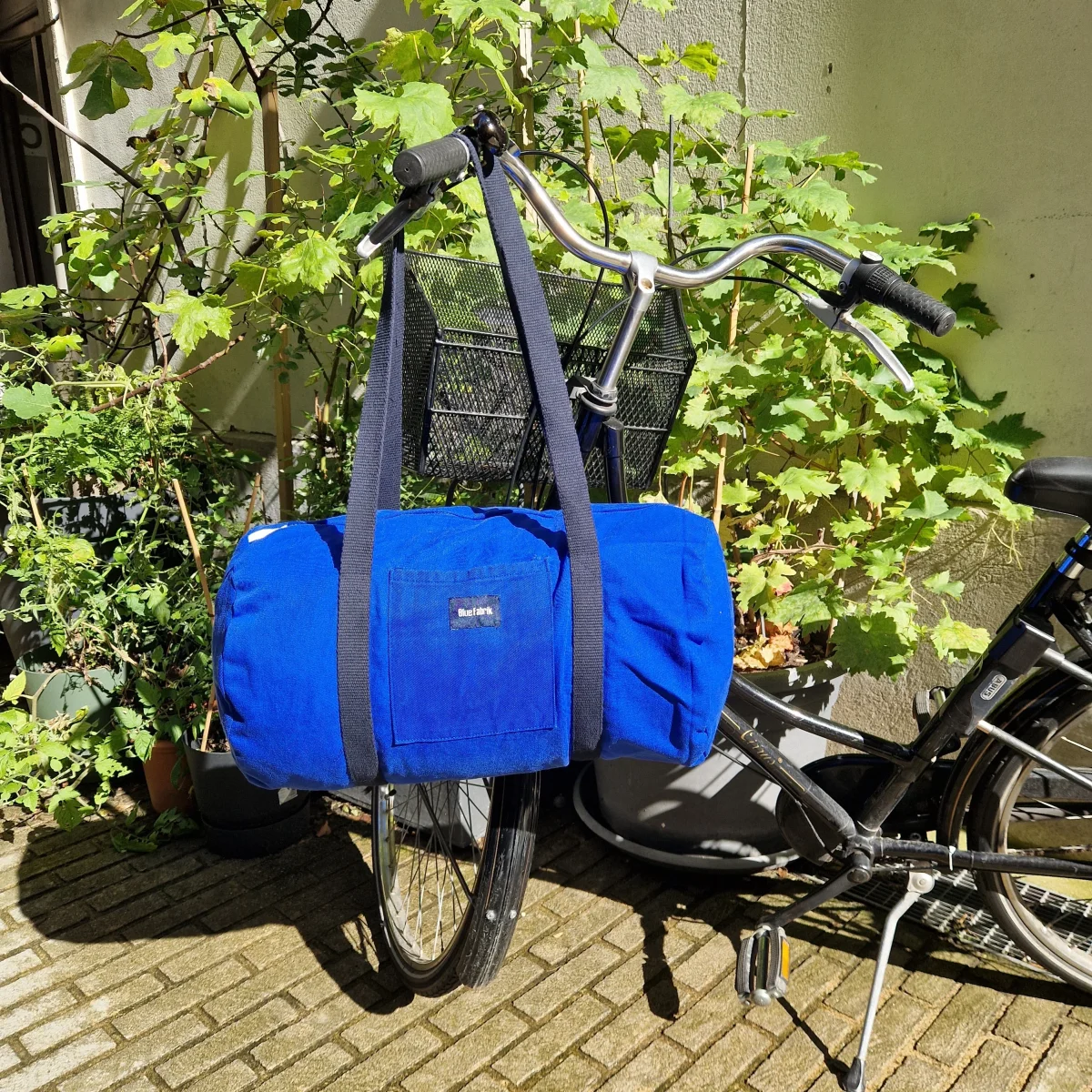 Grand Sac Bowling Bleu & Noir, doublure unie, ELF – Image 4