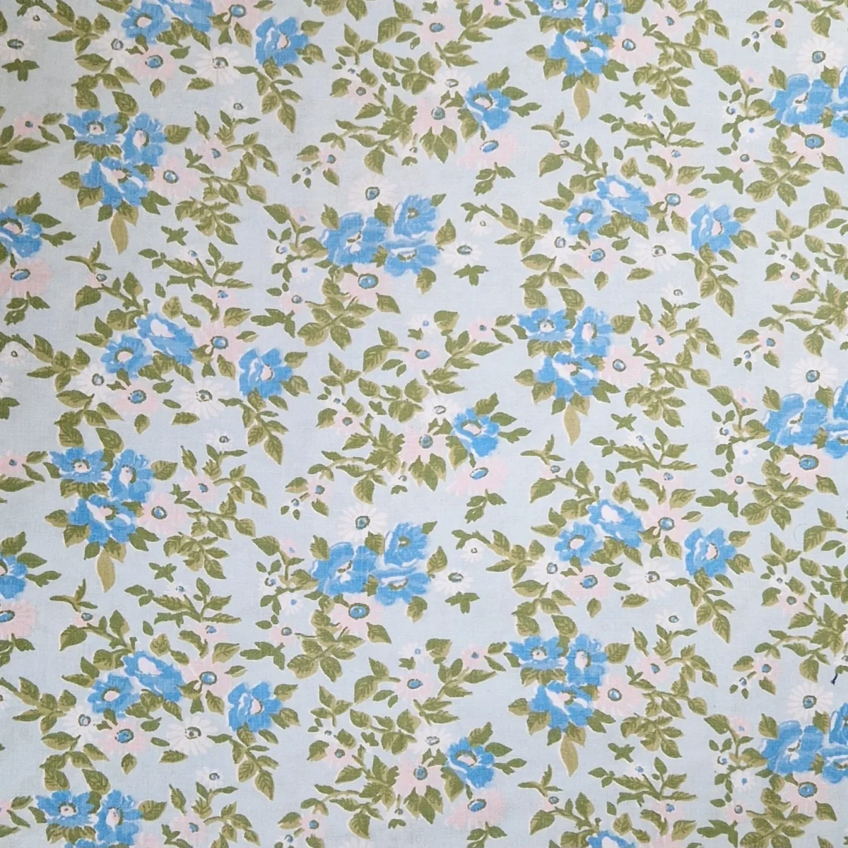 Grand Sac Bowling Bleu & Vert Sapin, doublure à fleurs bleues – Image 5