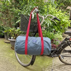 Grand Sac Bowling Vert & Bordeaux, doublure à fleurs bordeaux