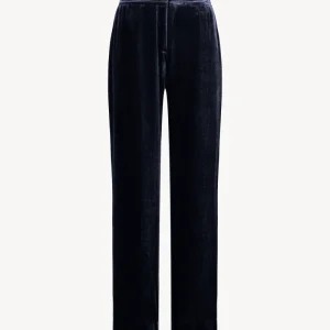 Pantalon droit en velours marine