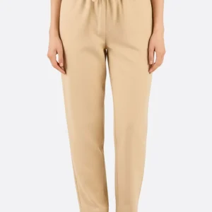 Pantalon beige décontracté à taille élastique