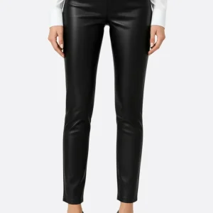 Pantalon en simili cuir noir