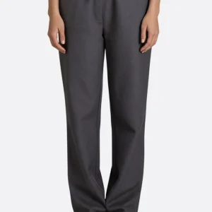 Pantalon gris décontracté à taille élastique