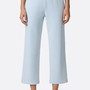 Pantalon large bleu ciel en tissu technique à coupe 7/8