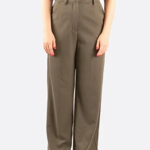 Pantalon large coupe tailleur vert kaki