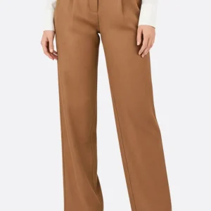 Pantalon large fluide marron camel