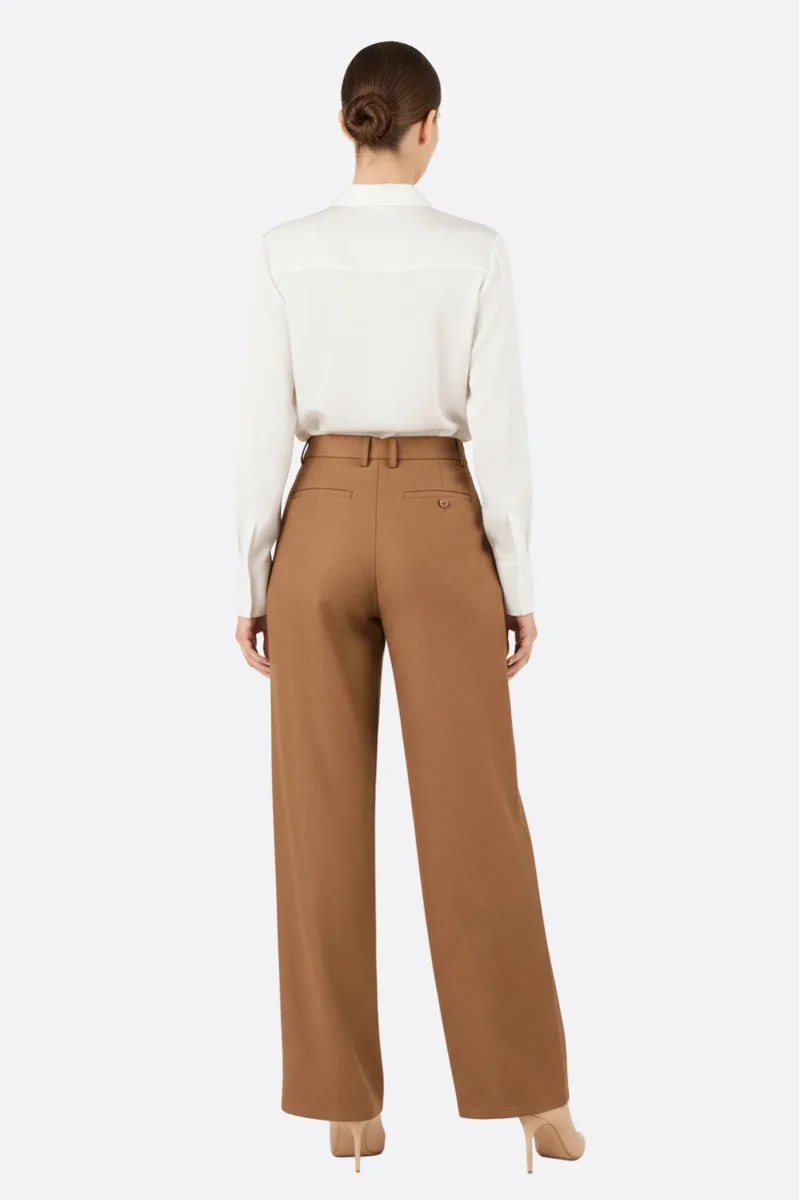 Pantalon large fluide marron camel – Image 5