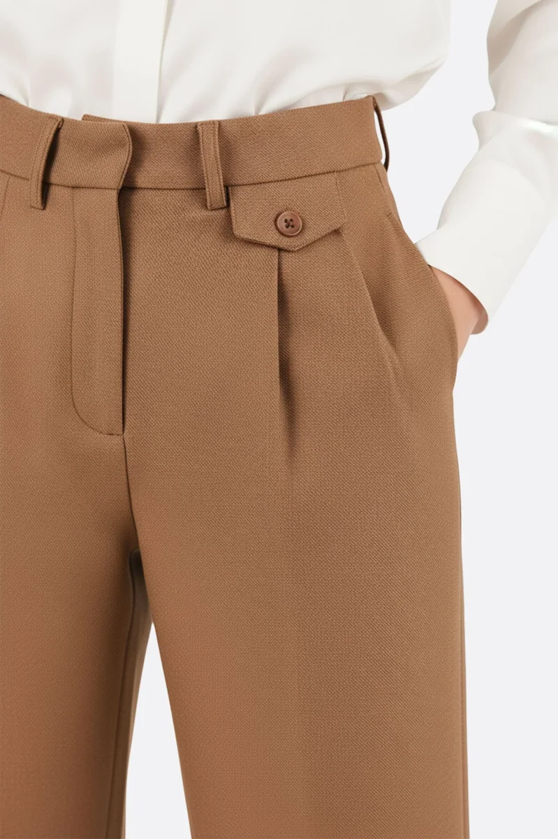 Pantalon large fluide marron camel – Image 6