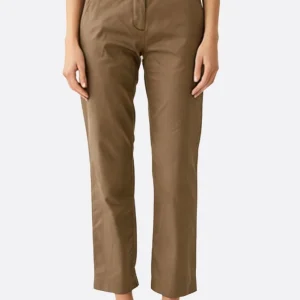 Pantalon marron à taille haute élastique