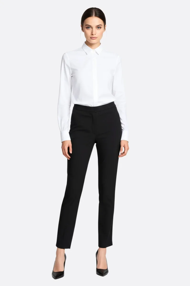 Pantalon noir classique à coupe droite – Image 3