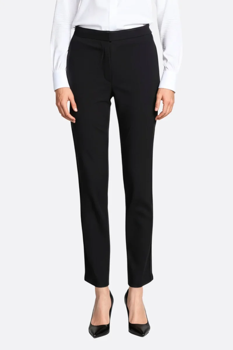 Pantalon noir classique à coupe droite – Image 2