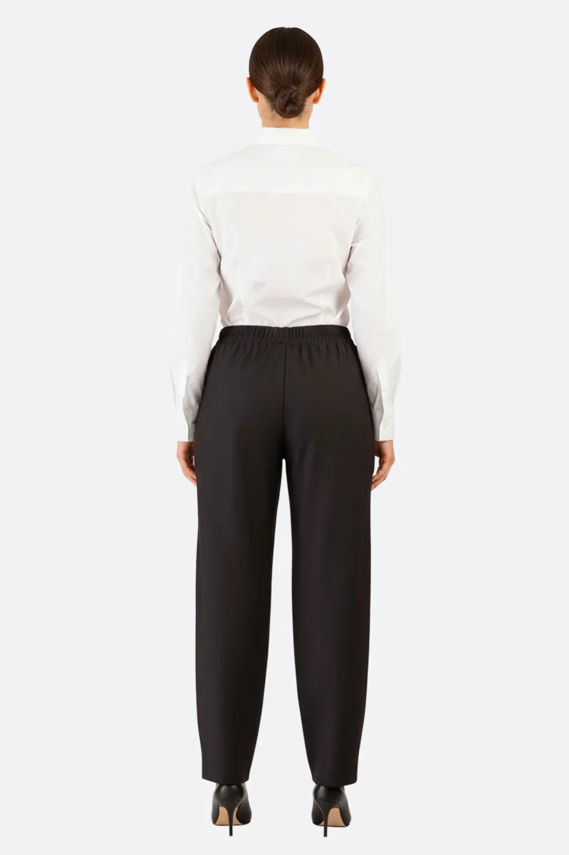 Pantalon noir décontracté à taille élastique – Image 5