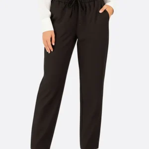 Pantalon noir décontracté à taille élastique