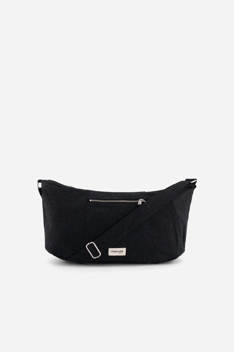 Charlot le sac Crossbody - Coton recyclé Noir – Image 5