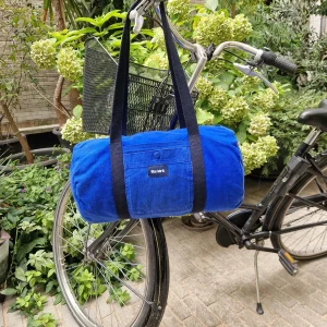 Sac Bowling Medium Bleu & Marine, doublure à grands carreaux