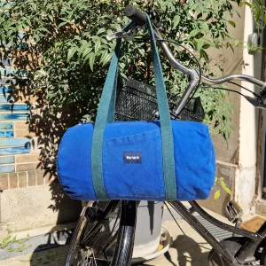 Sac Bowling Medium Bleu & Vert, doublure à petites fleurs